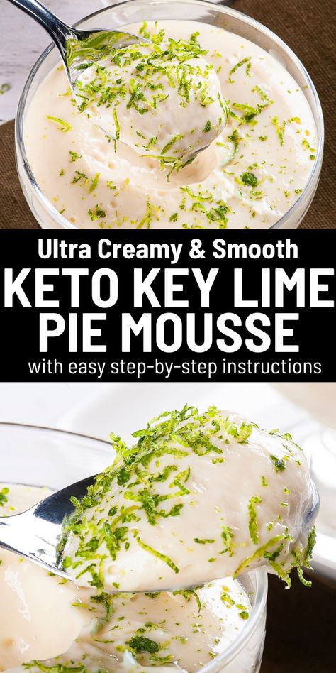 Keto Lime Pie, Keto Key Lime Pudding, Key Lime Pie Mousse, Key Lime Pie Mouse, Key Lime Fluff, Keto Lime Desserts, Key Lime Keto Dessert, Keto Dessert Mousse, Keto Key Lime Pie Recipe