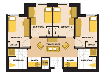 Dorm Floor plans Dorm Suite Layout, Student Apartment Floor Plan, College Dorm Floor Plan, Dorm Floor Plan, Dorm Room Floor Plan, Bloxburg Dorm, Bloxburg University, Boarding School Dorm, Dorm Layout