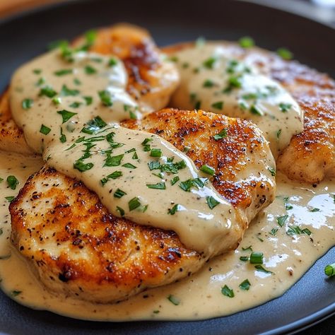 Chicken Cutlets in Magnificent Mustard Sauce 🍗 📋 Ingredients: 4 chicken cutlets 🍗 2 tablespoons of Dijon mustard 🍯 200 ml thick crème fraîche 🥛 1 finely chopped onion 2 crushed garlic cloves 1 tablespoon of olive oil Salt and ground black pepper, to taste 🥣 Instructions: In a frying pan, heat the olive oil over medium heat. Season the chicken cutlets with salt and black pepper on both sides. Brown the chicken cutlets in the hot pan for about 5 minutes on each side, until nicely browned. R... Chicken Cutlet Ideas, Nice Food, Mustard Chicken, Mustard Sauce, Yummy Comfort Food, Chicken Cutlets, Crushed Garlic, Chicken Dishes Recipes, Pork Dishes