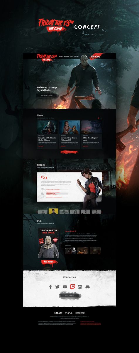 Halloween Web Design, Friday The 13th Games, Web Design Inspiration Portfolio, Game Website, Design Sites, Halloween Web, Web Design Examples, 포트폴리오 레이아웃, Game Websites