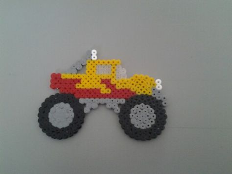 Monstertruck Perler Ideas, Melty Beads, Bead Ideas, Monster Truck, Xmas Crafts, Perler Beads, Fun Stuff, Pixel Art, Monster Trucks