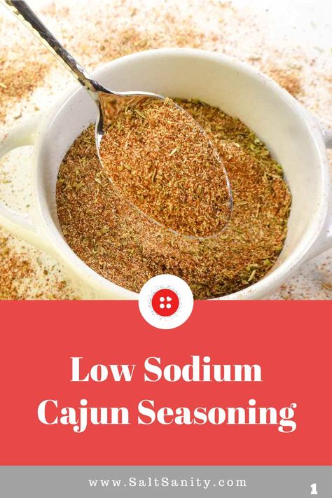 Sodium Free Recipes, Best Chicken Seasoning, Easy Low Sodium Recipes, Seasoning For Fish, Cajun Seasoning Recipe, Low Sodium Snacks, Heart Healthy Recipes Low Sodium, Salt Free Seasoning, Homemade Cajun Seasoning