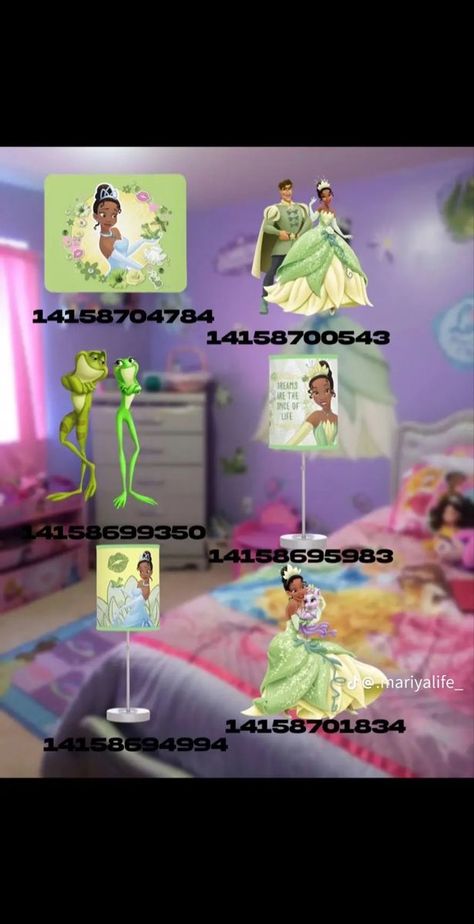 Moana Decal Codes Bloxburg, Princess Tiana Decal Codes Bloxburg, Tiana Decals Bloxburg, Princess Decals Bloxburg, Disney Decals Bloxburg, Berry Avenue Pic Codes, Ariel Outfit Ideas, Black Family Cartoon, Ariel Outfit