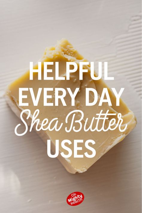 Close-up of raw unrefined shea butter block with white text overlay reading "Helpful Every Day Shea Butter Uses" against light background, highlighting natural skincare ingredients Shea Butter Uses, Shea Body Butter Recipe, Hair Growth At Home, Coffee Shampoo, Shea Butter Diy, Shea Butter Recipes, Longer Hair Faster, Stop Hair Breakage, Shea Butter Hair