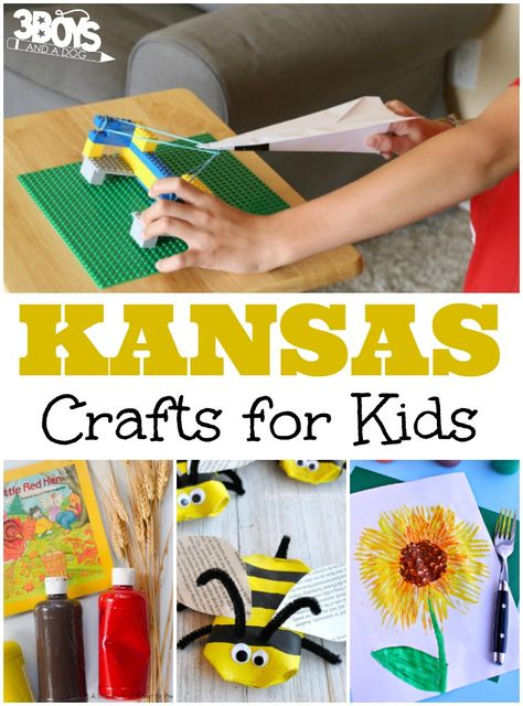 Study the American Midwest with these fun Kansas crafts for kids to make! Sorting Activities For Toddlers, Around The World Crafts For Kids, Kansas Day, Volunteer Ideas, American Midwest, State Crafts, State Of Kansas, Camp Crafts, Stem Crafts