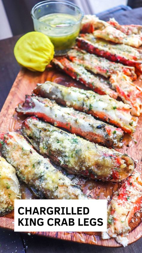 Chargrilled King 🦀 Legs - What better way to cook crab legs then on the grill! This Chargrilled King Crab Legs recipe by @FlyChefAldenb surpasses any crabs legs you’ve ever tried before. With the help of Tony Chachere’s Spices N’ Herbs and Supreme Crab Boil, you will be the Creole King/Queen of the Cookout! Cavatini Recipe, King Crab Recipe, King Crab Legs Recipe, Crab Boil Recipe, Crab Legs On The Grill, Crab Legs Recipe, Crab Appetizer, Crab Cake Recipes, Lobster Dishes