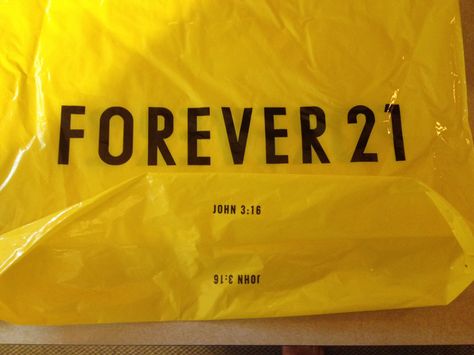 Never noticed the bottom of the Forever 21 bag... It makes me want to shop there more! Forever 21 Bags, John 3:16, Paper Shopping Bag, Forever 21, Pizza, Pizzas