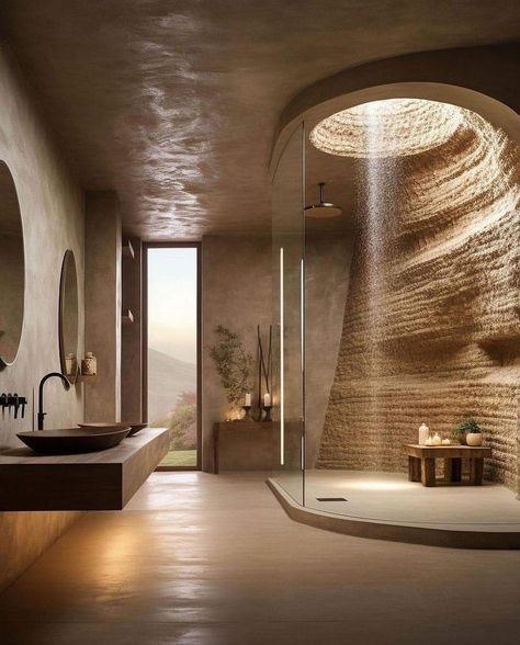 Stone Walls, Bathroom Inspiration Decor, Bathroom Designs, Dream House Interior, Dream Bathroom, Dream House Exterior, Dream House Decor, Modern Bathroom Design, House Inspo