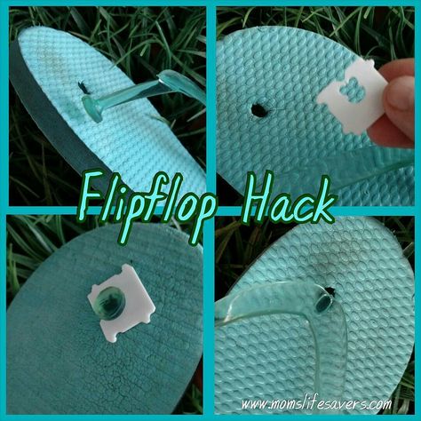 Flip Flop Fix Life Hack | http://www.momslifesavers.com/flip-flop-fix-life-hack/ Fix Flip Flops, Adjustable Non-slip Flip Flops For Beach Season, Non-slip Eva Flip Flops, T-strap Flip Flops For Beach Vacation, Adjustable Slip-on Flip Flops For The Beach, Shoe Hacks, Shoes Hack, Corny Jokes, Living Magazine