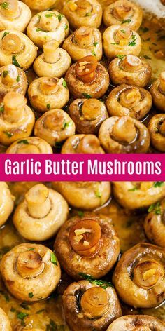 Easy Sauteed Mushrooms, Butter Mushrooms, Mushroom Side Dishes, Garlic Butter Mushrooms, Mushroom Dish, Rasa Malaysia, White Mushrooms, Sauteed Mushrooms, Idee Pasto Sano