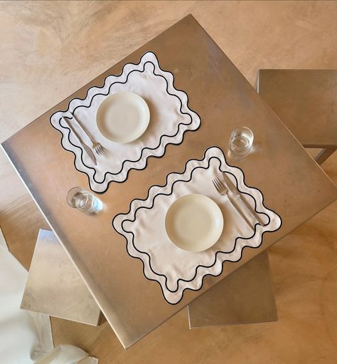 Our wavy placemats elevate every table setting 〰️ Wavy Placemats, Kitchen Placemats, Table Setting, Placemats, Table Settings