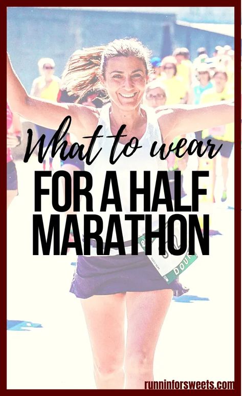 Deciding what to wear for a half marathon can be surprisingly challenging. Here are some half marathon outfits for every weather, plus a gear checklist. Half Marathon Gear, What To Wear For Half Marathon, Half Marathon Outfit Fall, Half Marathon Race Day Outfit, Marathon Clothing, Marathon Race Day Outfits, Race Day Outfits Running, Half Marathon Outfit Women, Marathon Running Outfits For Women