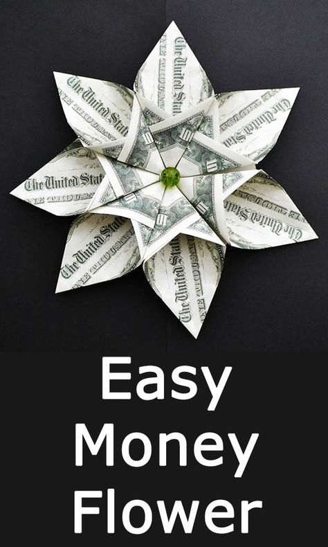 Folding Bills Cash Gifts, Simple Money Origami, Cash Flowers Dollar Bills, Money Folded Into Flowers, Folding Dollar Bills Into Flowers, Diy Money Flowers How To Make, How To Fold A Dollar Into A Flower, Folded Money Flowers, Money Flower Tutorial