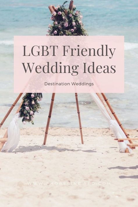 Lesbian Beach Wedding, Lgbtq Couples, Getaway Wedding, Beach Wedding Ideas, Destination Wedding Ideas, Queer Weddings, Tiktok Famous, Tulum Wedding, Epic Wedding