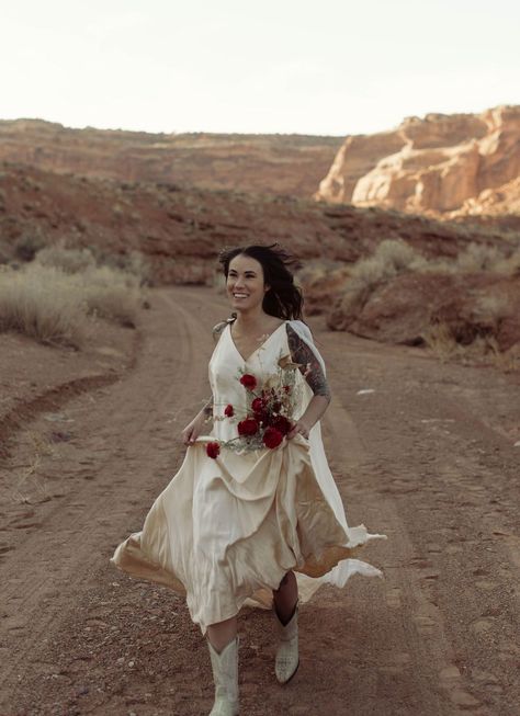 Cowboy Boot Wedding Dress, Desert Cowboy Wedding, Cowboy Boots With Wedding Dress, Wedding Cowboy Boots For Bride, Cowboy Boots Wedding Dress, Wedding Dress And Cowboy Boots, Cowboy Boot Wedding, Wedding Dress Cowboy Boots, Wedding Dress With Cowboy Boots