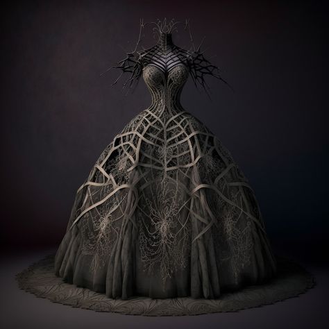 Spider Dress Fashion, Spider Wedding Dress, Spider Inspired Outfit, Spider Themed Outfit, Masquerade Ball Gowns Elegant With Mask, Spiderweb Fashion, Dark Victorian Aesthetic, Insect Dress, Masquerade Outfit Ideas