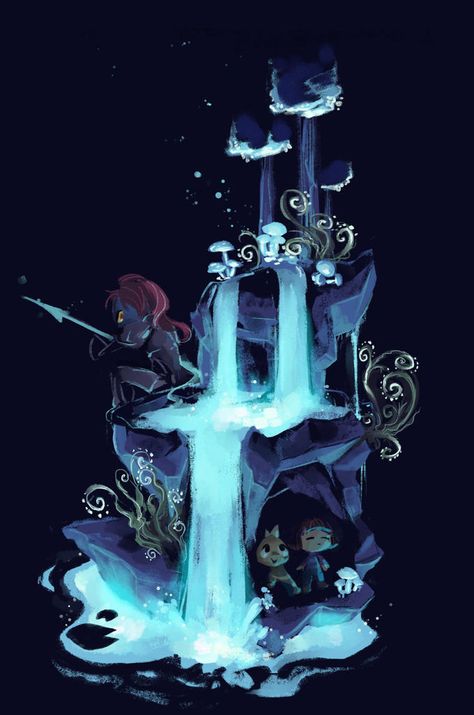 Waterfall Undertale Phone Wallpaper, Undertale Waterfall, Undertale Wallpaper, Waterfall Wallpaper, Toby Fox, Undertale Art, Undertale Fanart, Undertale Comic, Wallpaper Phone