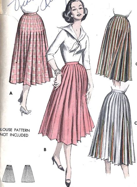 Pleated Skirt Illustration, Skirt Illustration, Pleated Skirt Pattern, Knife Pleated Skirt, Accessories Sewing, Knife Pleat, Fashion Vocabulary, Skirt Patterns Sewing, Fashion Design Sketches