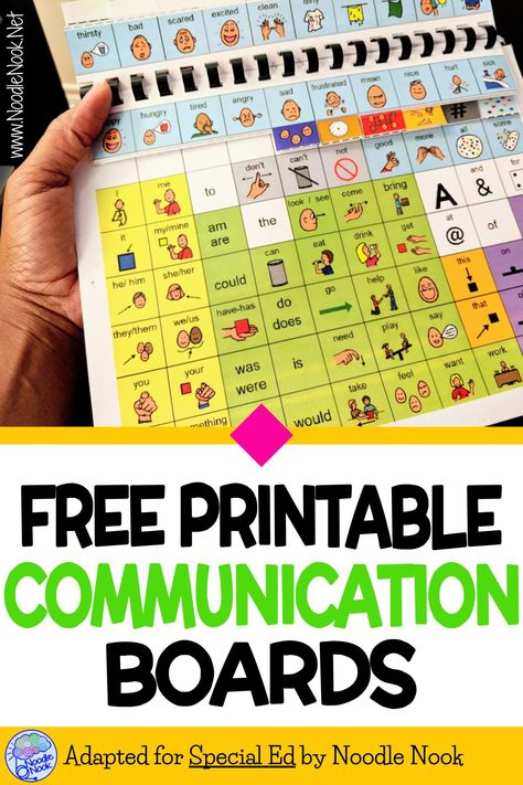 Free printable communication board for children and adult students with autism- includes pictures. Great ideas on where to find non verbal communication boards and ideas on how to make your own. Even examples from Boardmaker! Printable Pecs Cards Free, Pec Board Free Printable, Diy Pecs Board, Pec Cards Free Printable, Communication Book For Adults, Pecs Printables Free Picture Cards, Teachtown Encore, Pecs Communication Printables Free, Pecs Communication Book