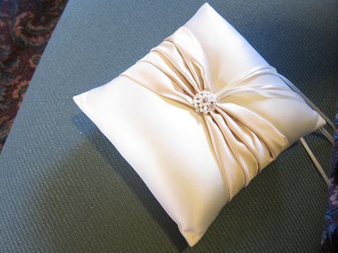 Make a Ring Pillow - wikiHow Wedding Ring Pillow Diy, Bridal Pillow, Diy Wedding Ring, Ring Bearer Cushion, Wedding Cushion, Wedding Ring Cushion, Wedding Ring Bearer Pillow, Diy Ring, Ring Pillows