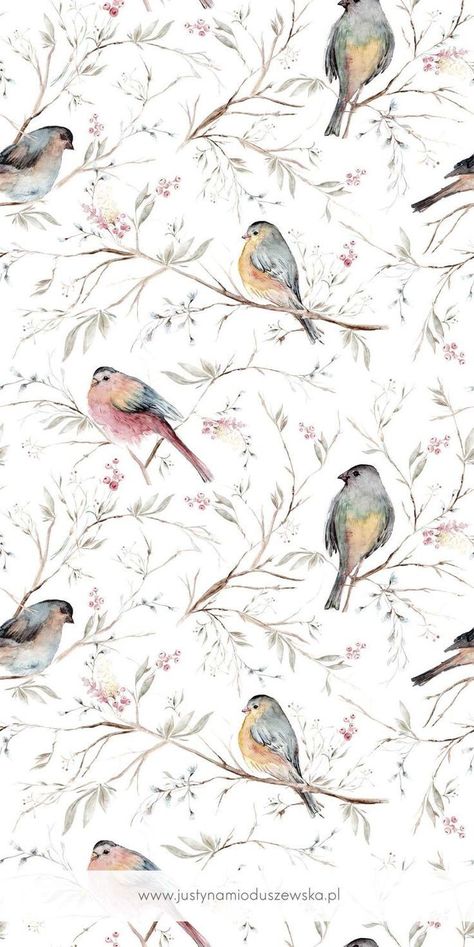 Nature Print Wallpaper, Nature Inspired Fabric Prints, Flowers And Birds Wallpaper, Flower Art Aesthetic Wallpaper, Bird Pattern Wallpaper, Birds Pattern Design, Bird Pattern Design, Birds Wallpaper Aesthetic, Aesthetic Bird Wallpaper