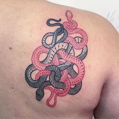 #red & #black • Thank you Mayk • Done @satatttvision • For Booking/Inquiries email me at satatttvision@gmail.com Snake Outline Tattoo, Snake Outline, Red Dragon Tattoo, Small Dragon Tattoos, Outline Tattoo, Vegan Tattoo, Dragon Tattoo For Women, Witch Tattoo, Flash Tattoo Designs