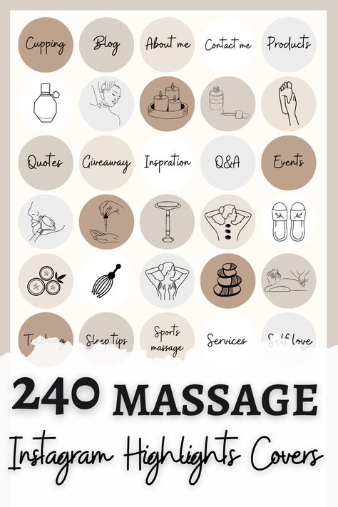 Neutral spa icons for a massage therapist highlight on Instagram, perfect for promoting your services or sharing your work with #Logos #Massage_Icon_Aesthetic #Massage_Therapy_Instagram_Posts #Massage_Story_Instagram Massage Icon Aesthetic, Neutral Spa, Massage Icon, Highlight Instagram Cover, Massage Ideas, Instagram Highlights Covers, Therapist Logo, Brow Studio, Massage Business