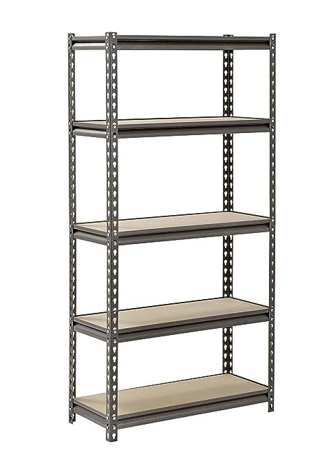 Muscle Rack UR301260PB5P-SV Silver Vein Steel Storage Rack, 5 Adjustable Shelves, 4000 lb. Capacity, 60" Height x 30" Width x 12" Depth: Amazon.com: Tools & Home Improvement Bolt Storage, Heavy Duty Storage Shelves, Garage Shelving Units, Steel Storage Rack, Beam Design, Steel Rack, Coat Storage, Garage Storage Shelves, Metal Storage Racks