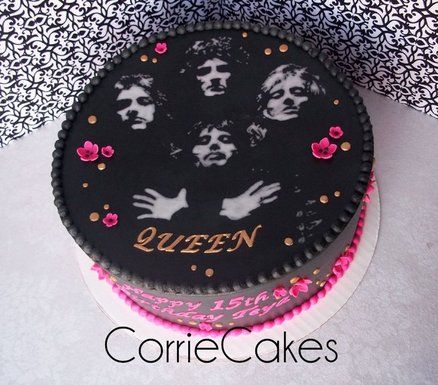 Queen Cake  Cake by Corrie Queens Birthday Cake, Queen Birthday Party, Queen Cake, Rock And Roll Birthday, 12th Birthday Cake, Harry Potter Birthday Cake, Music Cake, Rock Cake, Queen Cakes