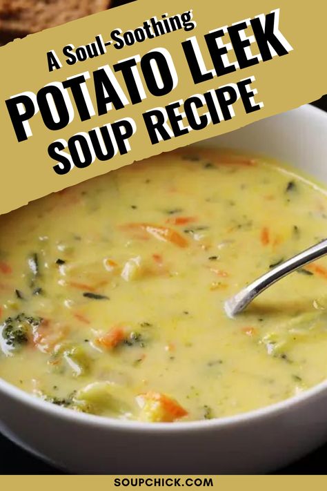 Potato Leek Soup Vegetable Soup With Leeks, Cream Of Leek Soup Recipes, Rustic Potato Leek Soup, Leek Recipes Soup, Potatoe Leek Soup Recipe, Leek Soup Recipes, Cream Of Leek Soup, Creamed Soups, German Soup