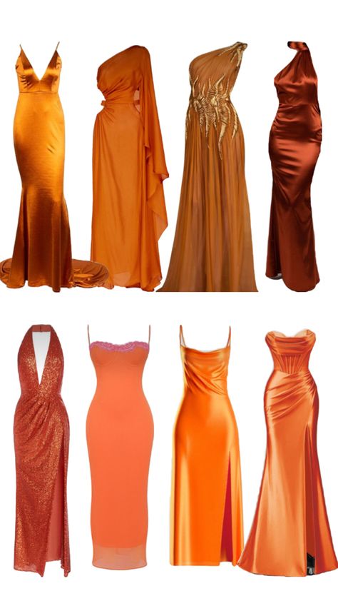 Beautiful wedding guest bride mates dresses Bride Mates Dresses, Orange Dress Wedding Guest, 19th Birthday Dress, Orange Fancy Dress, Orange Wedding Guest Dress, Brides Mate Dress, Bridesmaid Dress Color Schemes, Orange Dress Wedding, Outfits For Going Out