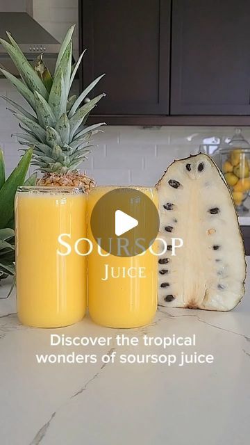 Eva Molenda Health Coach | Coaching 1:1 | Recipe Creator on Instagram: "Discover the delicious way to boost your health with SOURSOP JUICE—a refreshing tropical delight that's more than just a beverage. 🌴 by @splashofgoodness   Have you tried sousop?  Rich in antioxidants, it combats free radicals, reducing the risk of chronic diseases. Its high vitamin C content strengthens immunity, aiding in fighting off infections efficiently.   But that's not all! Soursop juice offers anti-inflammatory benefits, provides gastrointestinal relief, may help lower blood pressure, and supports a healthy heart through its vital nutrients like potassium and antioxidants. ❤️  1 pineapple  1/2 Soursop seeds removed   Made 32 oz in my Nama J2 juicer.  Link in my bio. If you are looking for a new juicer, feel f Juicing With Apples, Soursop Smoothie Recipes, Soursop Recipes, Soursop Smoothie, Soursop Juice Recipe, Alkaline Drinks, Soursop Benefits, Soursop Juice, Free Radicals Antioxidant