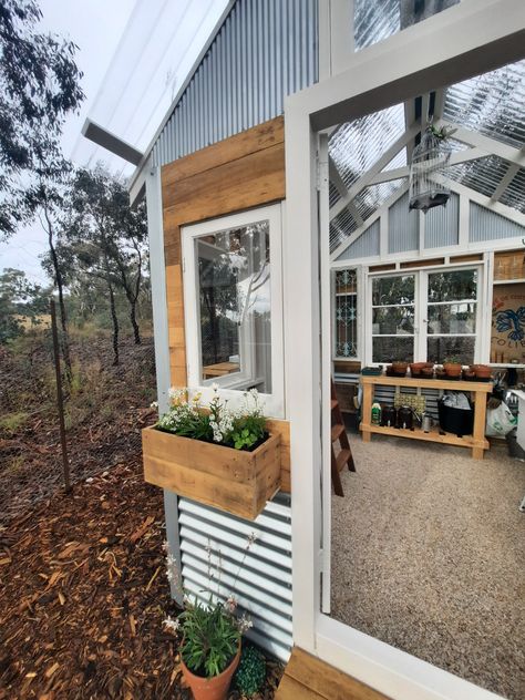 Upcycled Window Greenhouse, Reclaimed Windows Greenhouse, Reclaimed Window Greenhouse, Small Old Window Greenhouse, Craft Sheds, Recycled Window Greenhouse Wood, Greenhouse Window, Garden Houses, Seaside Garden