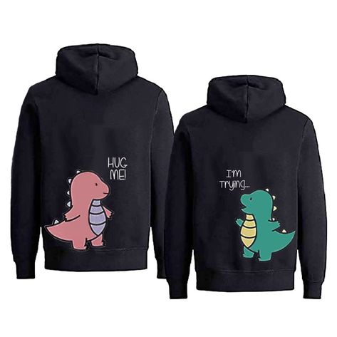 PRICES MAY VARY. 60% Polyester, 40% Cotton Imported Pull On closure Machine Wash 👀Packaging content: Our hoodie is sold in one piece, please choose the color and style in the color tab. 🥰 High quality: Cute dinosaur couple hoodie,made of high-quality cotton and polyester. No shrinkage and not hard,Very comfortable to wear this hoodie. The fabric of this hoodie is thick and keep you warm in winter. 😍 Easy care:Machine wash inside-out as colors and you can dry with low heat in dryer. Absolutely Hoodie Matching Couple, Dinosaur Couple, Matching Hoodies For Couples, Her King, Matching Hoodies, Couples Sweatshirts, Matching Couple, Funny Outfits, Couples Hoodies