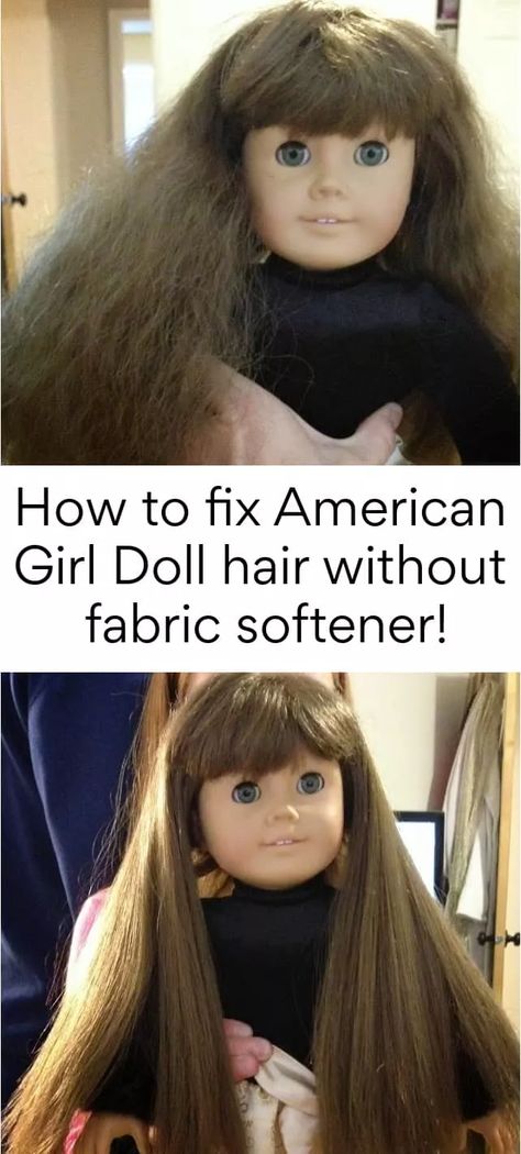 How to Fix American Girl Doll Hair Tutorial - Housewives of Riverton American Girl Doll Hair Care, Doll Hair Tutorial, Doll Hair Detangler, American Girl Doll Hair, Doll Hair Repair, Fix Doll Hair, Baby Doll Hair, American Girl Hairstyles, American Girl Store