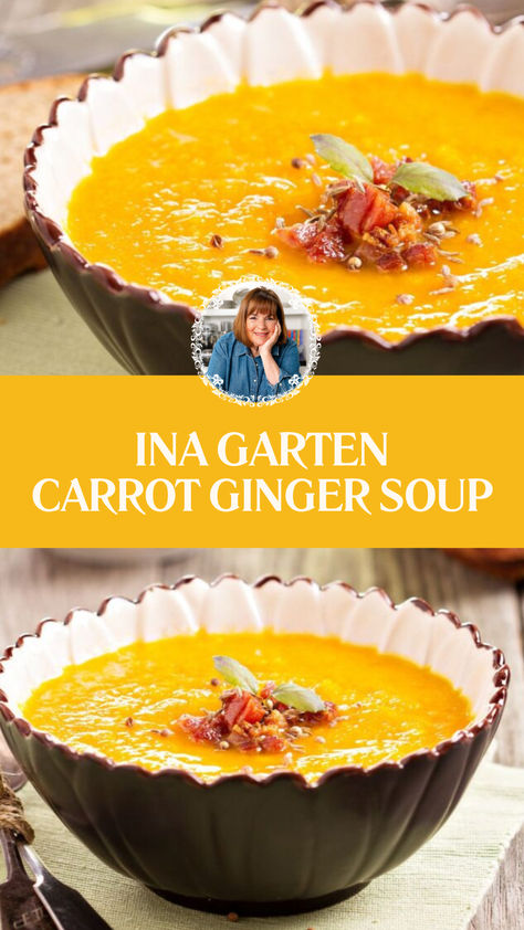 Ina Garten Carrot Ginger Soup Curried Carrot Ginger Soup, Best Carrot Soup Recipes, Ginger Soup Recipes, Cream Carrots, Ginger Carrot Soup, Carrot Ginger Soup Recipe, Sweet Cream Butter, Roasted Carrot Soup, Canned Carrots