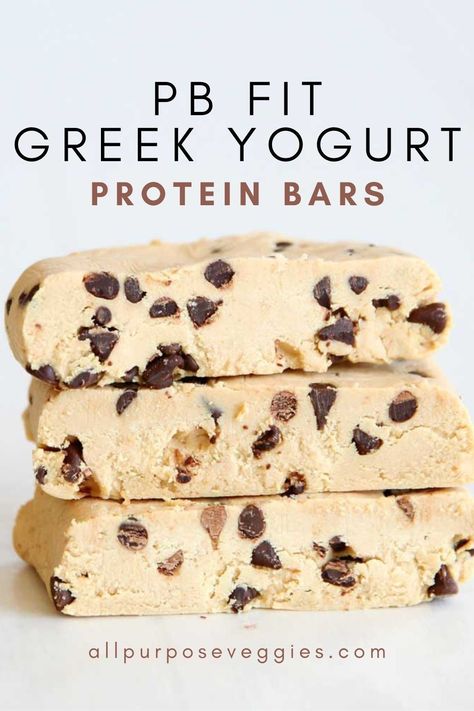 Check out this unbelievably simple yet delicious recipe for Greek Yogurt Peanut Butter Protein Bars using only 4 Ingredients! Made with protein powder, peanut butter, Greek yogurt and chocolate chips, these bars are delicious and nutritious. Perfect for a quick snack on-the-go!  #proteinbars #lowcarb #healthysnacks Protein Powder Sweet Recipes, Homemade Protein Bars With Protein Powder, Homemade Protein Bars Without Peanut Butter, Protein Powder Greek Yogurt Recipes, Greek Yogurt And Protein Powder Recipes, Vanilla Greek Yogurt Dessert, Greek Yogurt High Protein Recipes, Vanilla Protein Powder Desserts, Peanut Butter Protein Powder Recipes