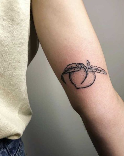 Shaded Tattoo, Stick And Poke Ideas, Peach Tattoo, Stick And Poke Tattoos, Stick And Pokes, First Tattoo Ideas, Stick Poke Tattoo, Stick And Poke Tattoo, Stick Poke