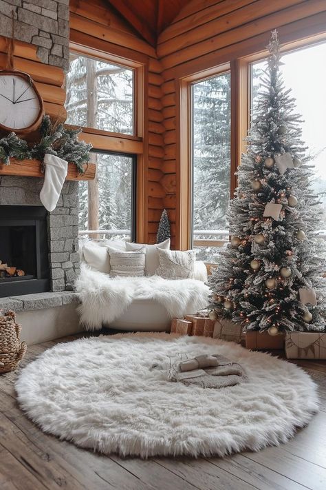 21 Cozy Mountain Lodge Christmas Decor Ideas 2024 Winter Lodge Decor, Zepeto Wallpaper, Lodge Christmas Decor, Future Farmhouse, Lodge Christmas, Mountain Christmas, Winter Lodge, Chunky Knit Blankets, Hacks For Home