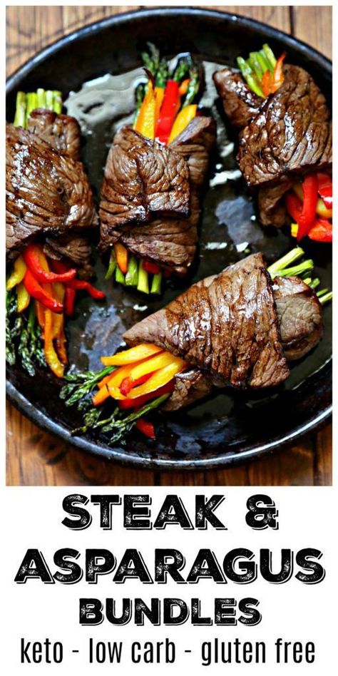 Air Fried Steak, Steak And Asparagus, Asparagus Bundles, Pasti Fit, Easy Steak Recipes, Fried Steak, Resep Diet, Keto Brownies, Health Dinner