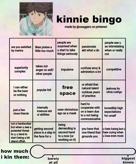 Kin Bingo Haikyuu, Iwaizumi Kinnie, Kinnie Bingo Haikyu, Haikyuu Kin Bingo, Oikawa Kinnie Bingo, Haikyuu Kinnies Bingo, Oikawa Kinnie, Kinnie List, Fun Templates