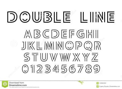 Double line font stock vector. Illustration of headline - 122852384 Abc Fonts Simple, Easy Fonts To Write, Handwritten Fonts Alphabet, Pretty Fonts Alphabet, Artsy Fonts, Cool Fonts Alphabet, Best Fonts For Logos, Hand Lettering Alphabet Fonts, Abc Font