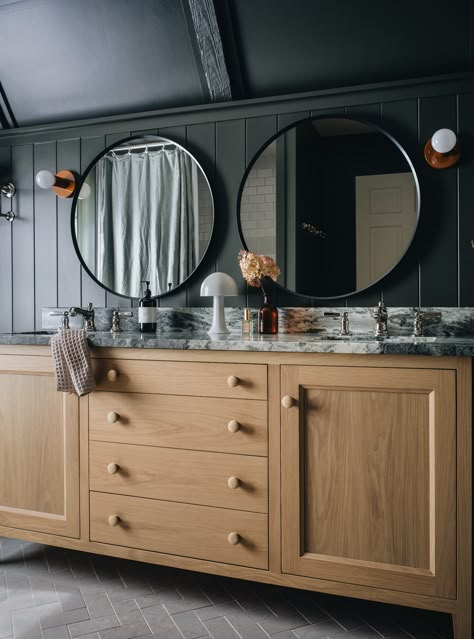 The Regent is inspired by clean lined, classic furniture. Up on legs, it is loaded with efficient storage space and makes a quiet statement of strength. The 72” wide vanity is a double sink vanity. Height: 34.5”Depth: 21”Interior Depth: 19.5”Maximum Sink Width: 20.5” Photo shows the 51” wide vanity in Walnut, which we no longer offer. The Newcastle wood finish is the most similar finish we offer. We recommend ordering a sample to see how the colors you are interested in look in your space. Click here to see our curated colors and wood finishes. Stoffer Home Cabinetry vanities include cabinetry only, and do not include countertop, sink, faucet or hardware. Vanities ship in 10-12 weeks. 72" Vanity, Jean Stoffer Bathroom, Custom Vanity Bathroom, Double Vessel Sink Vanity, Bathroom Double Vanity, Vanity Height, Kids Bathroom Vanity, Stoffer Home, 72 Vanity