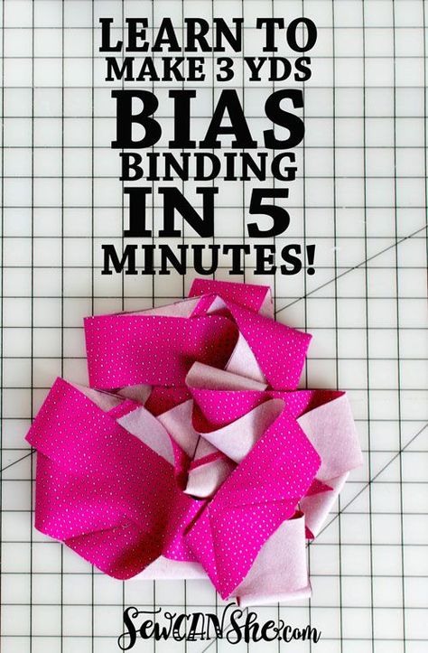 How to Make 3 Yards of Continuous Bias Binding from a Fat Quarter!!! {video tutorial} | She Sews! | Bloglovin’ Make Bias Binding, Clutch Bag Pattern, Binding Tutorial, Diy Techniques, Beginner Sewing Projects Easy, Quilt Binding, Bias Binding, Leftover Fabric, Quilting Tips