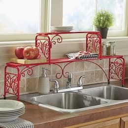 Storage Racks & Organization - Baker's Racks, Microwave Stands | Ginny's Over The Kitchen Sink Shelf, Over Sink Shelf, Over The Sink Shelf, Kitchen Sink Shelf, Ladder Shelf Diy, Over The Kitchen Sink, Sink Shelf, Double Sinks, Over Sink