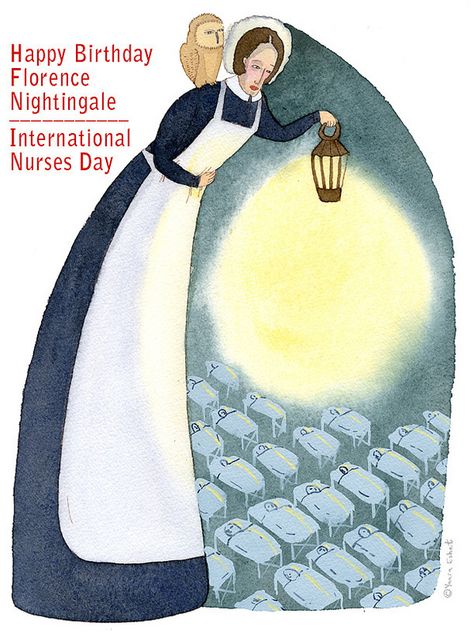 Happy Birthday Florence Nightingale - International Nurses Day | by Yaara Eshet Nursing Day Poster, Lady With The Lamp, International Nurses Day, Happy Nurses Day, Nurse Day, Creative School Project Ideas, Nurse Inspiration, King's College London, Nurse Art