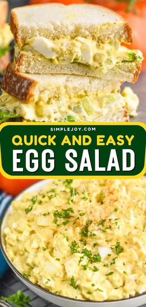 This simple egg salad recipe is such a comfort food classic perfect for dinner! This salad recipe is simple to make but makes the perfect egg salad sandwich. You shouldn't miss this delicious flavor that you love! Simple Egg Salad Recipe, Simple Egg Salad, Egg Salad Recipe Easy, Egg Salad Sandwich Recipe, Egg Salad Sandwich, Easy Egg Salad, Classic Egg Salad, Egg Salad Sandwiches, Egg Salad Recipe