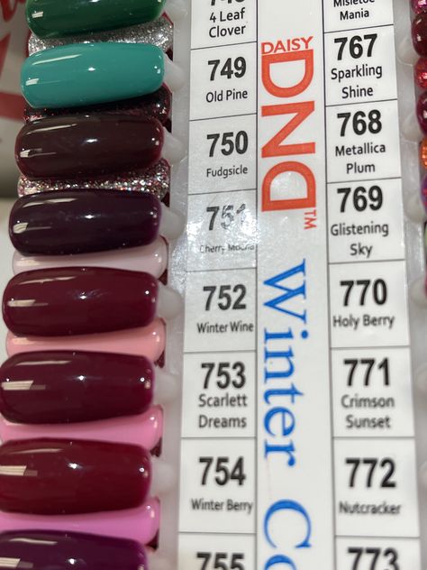 Dark Fall Nail Colors Dnd, Dnd Gel Dark Red, Dnd 750 Fudgsicle, Fudgesicle Nail Color, Dnd 752 Winter Wine, Fall Nails 2023 Dnd, Dnd Muted Berry, Dnd Winter Berry, Dnd Dark Red Gel Polish