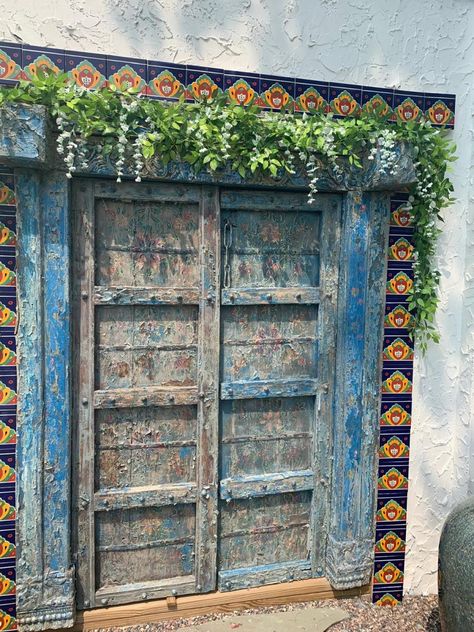 Stories of Antique Indian Doors, Rustic Carved Teak Doors Mediterranean Doors, Teak Doors, Eclectic Decor Bohemian, Current Interior Design Trends, Eclectic Style Decor, Rustic Luxury, Reclaimed Doors, Indian Doors, Vintage Farmhouse Style