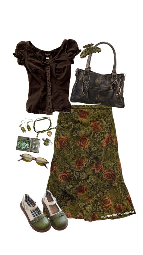 @jeanniebeannieee Band Concert Outfit, Whimsigoth Summer, Campus Outfit, Concert Fit, Earthy Style, 1800s Fashion, Band Concert, Downtown Outfits, Fits Clothes